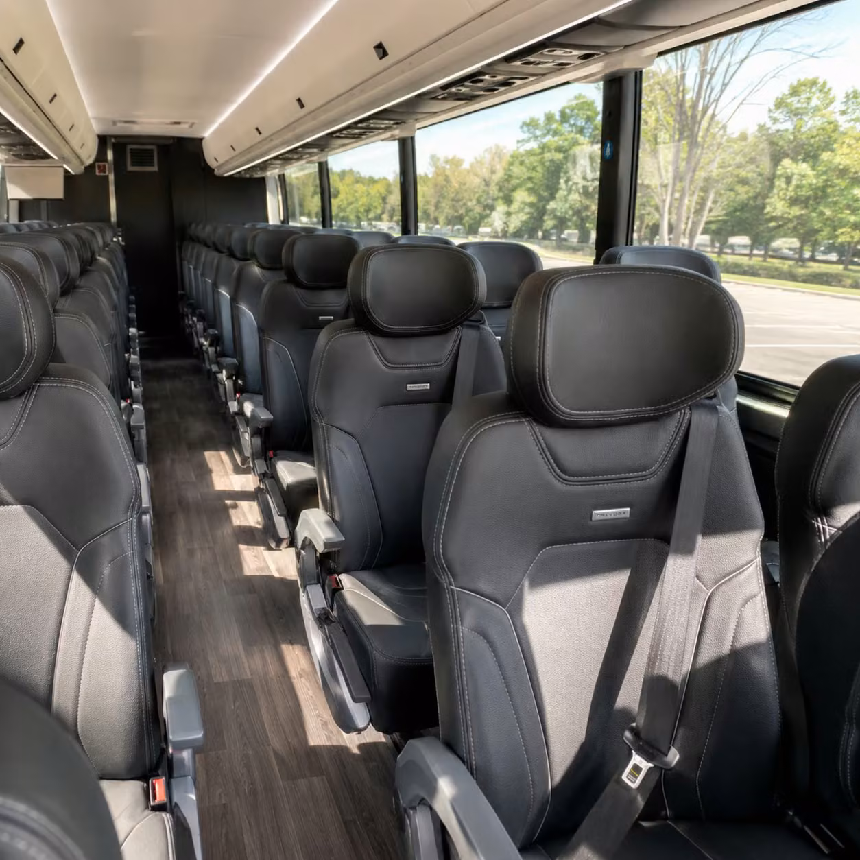 56 passenger charter bus inside