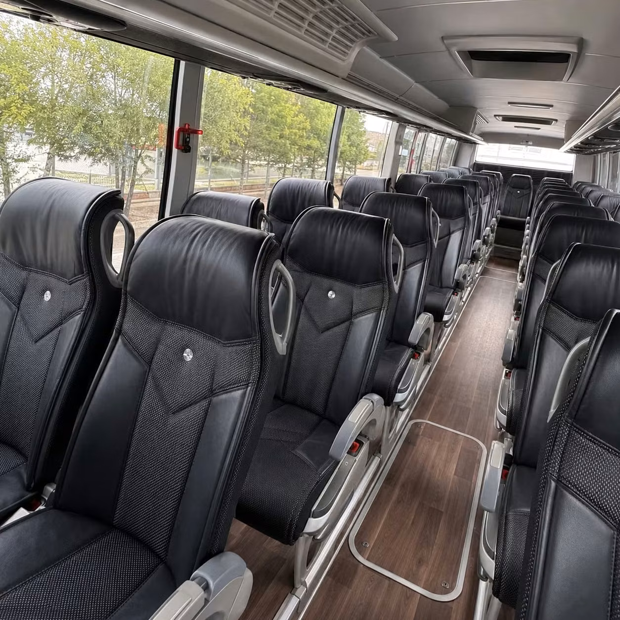sunrise charter bus rental interior